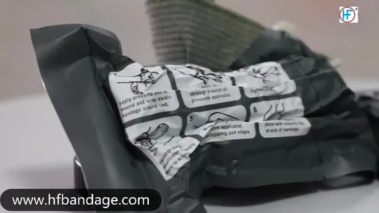 Mdr/Mdd aprovado pela CE Bandagem de emergência verde estéril Bandagem de emergência hemostática Bandagem de Israel para bandagem israelense hemorrágica traumática em estoque